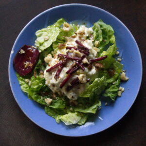 Salatherzen, Zitronen-Feta, fermentierte Rote Bete