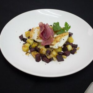 Heilbutt mit fermentierter und gebratener Beete
