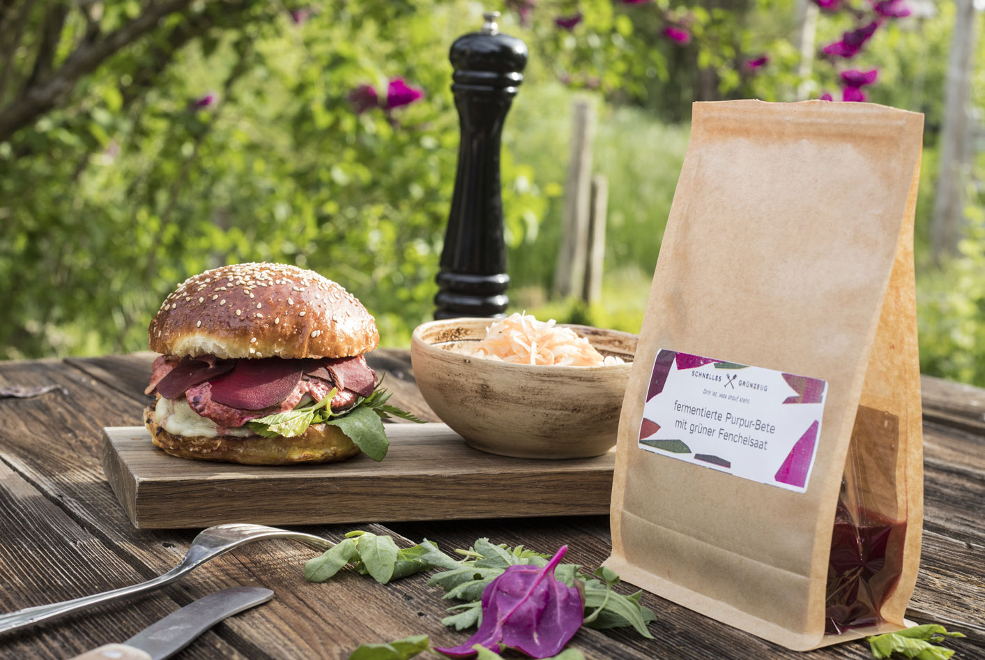 Das Rezept: Wildkräuter Burger + fermentierte Rote Bete 1