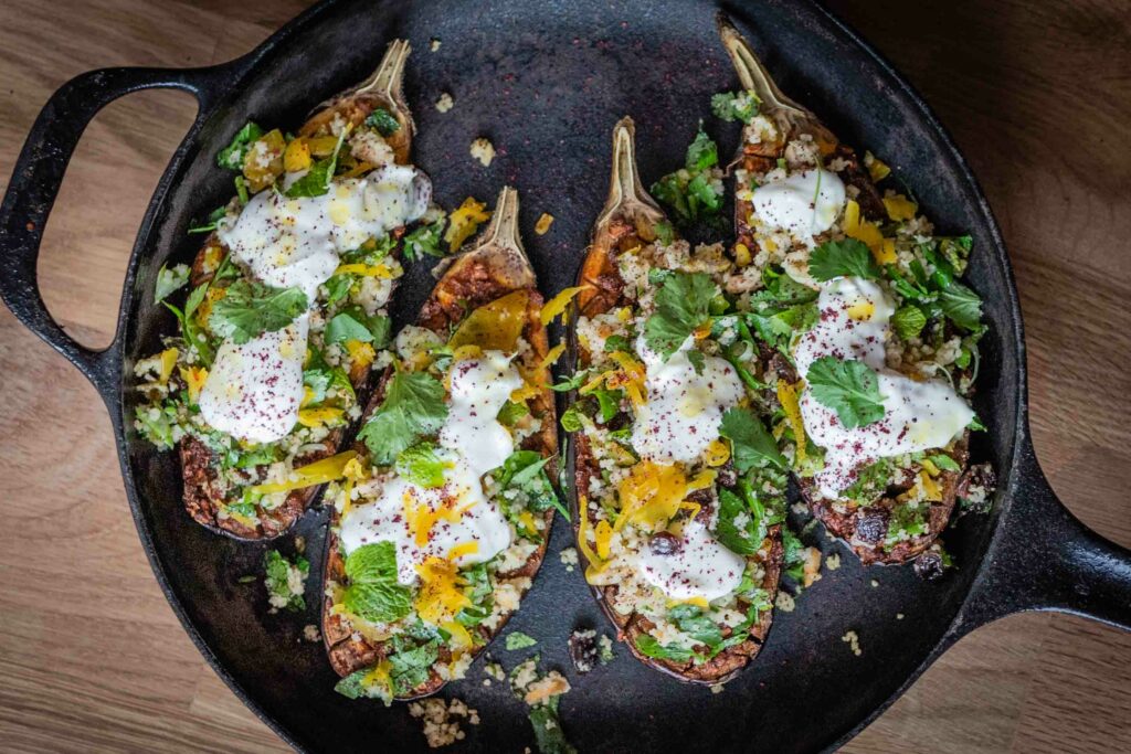 Ottos Aubergine mit Goldenem Sauerkraut