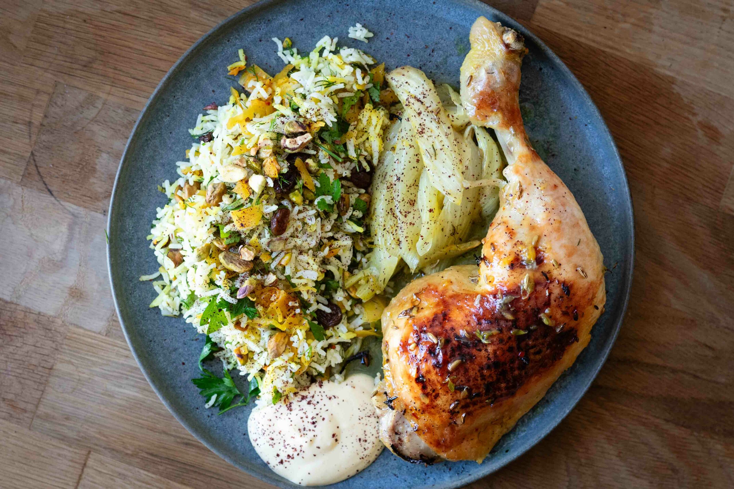 Fermentiertes Gemüse, Hähnchen, Goldenes Sauerkraut, Ottolenghi