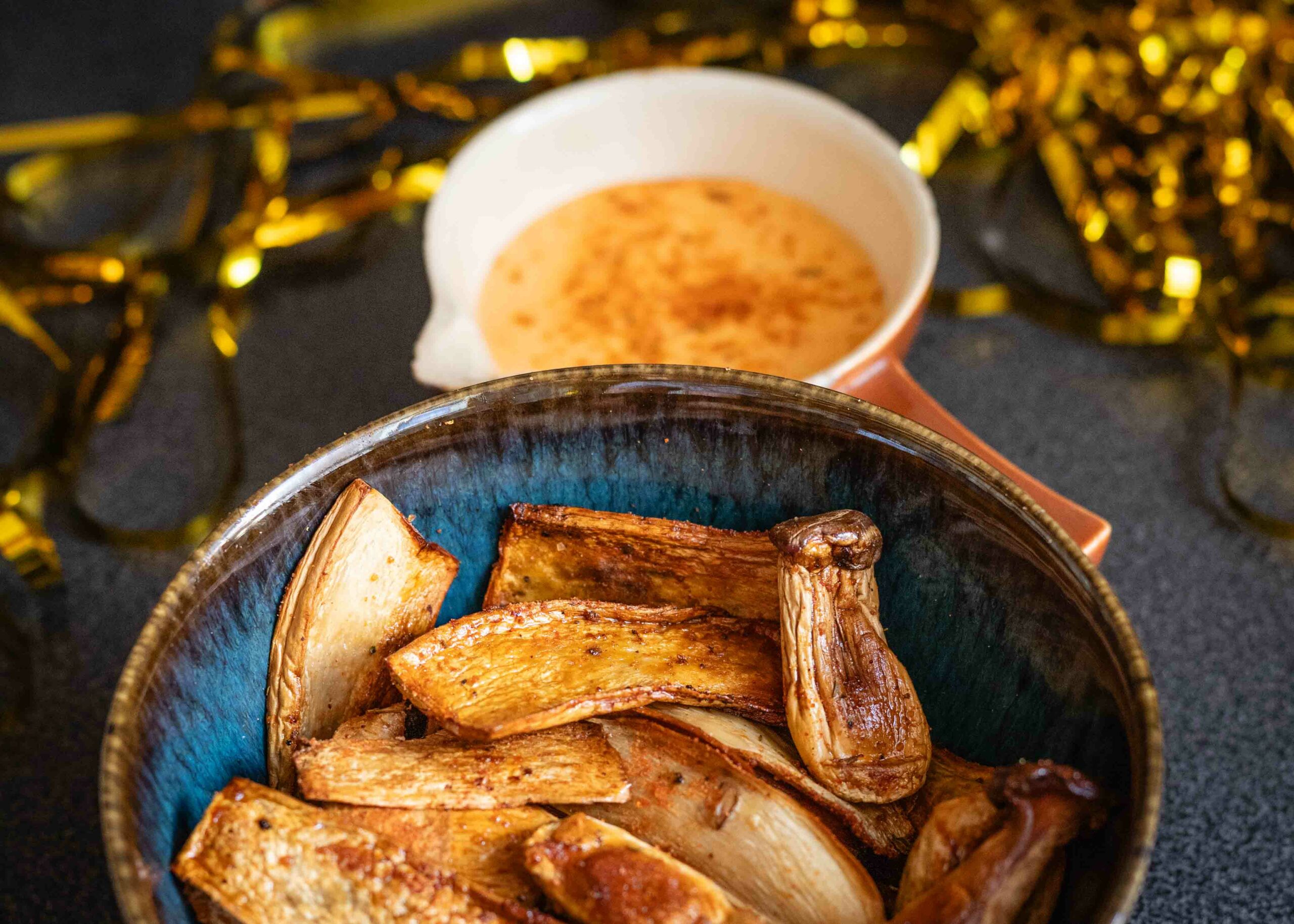 Ofenpilze mit veganer Kimchi Mayo