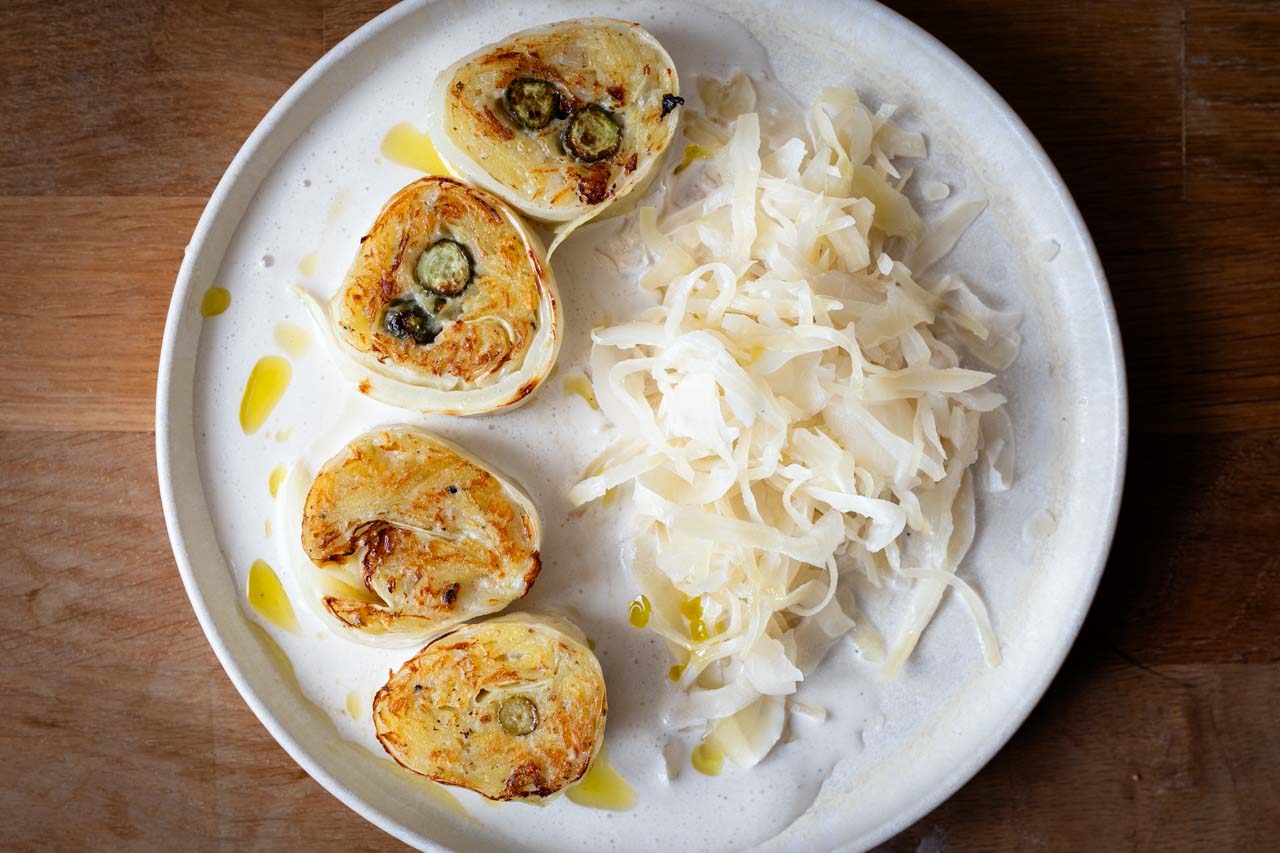 Veganer Saumagen mit nacktem Kohl 1