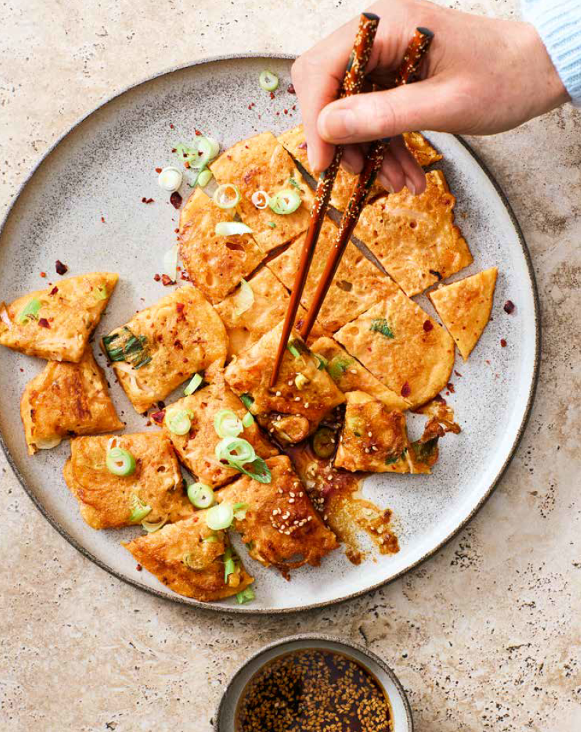 Mungbohnen-Pfannkuchen mit Kimchi 1