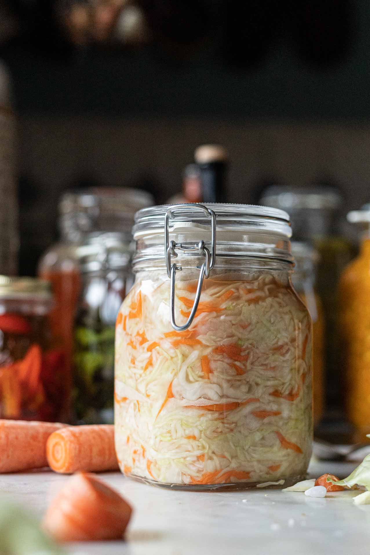 Glas-Gefäß zur Fermentation Sauerkraut Kimchi Gemüse für das einfache Haltbarm 